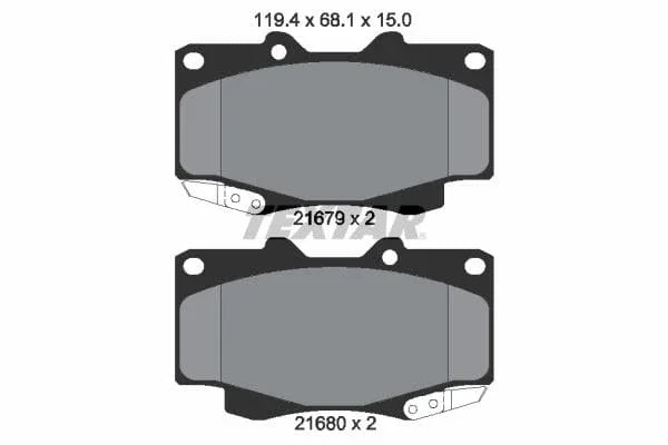 Textar Brake Pads Full Set Of 4 Front 2168001 - image 4