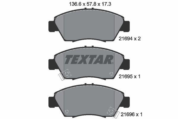 Textar Brake Pads Full Set Of 4 Front 2169401 - image 4