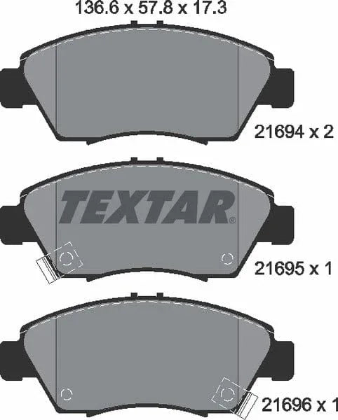 Textar Brake Pads Full Set Of 4 Front 2169401 - image 5