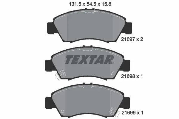 Textar Brake Pads Full Set Of 4 Front 2169701 - image 4