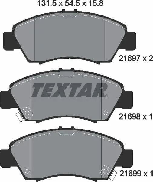 Textar Brake Pads Full Set Of 4 Front 2169701 - image 5