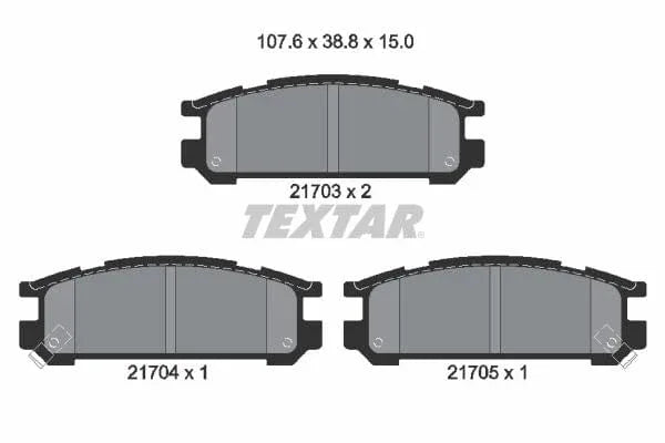 Textar Brake Pads Set Brake Pads Full Set Of 4 Rear 2170301 - image 4
