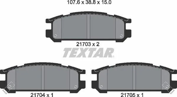 Textar Brake Pads Set Brake Pads Full Set Of 4 Rear 2170301 - image 5