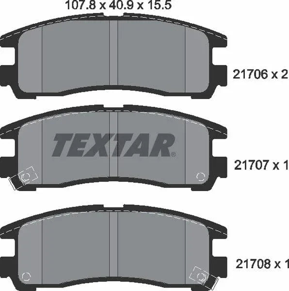 Textar Brake Pads Set Brake Pads Full Set Of 4 Rear 2170602 - image 5