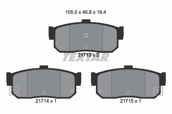 Textar Brake Pads Set Brake Pads Full Set Of 4 Rear 2171301 - image 4