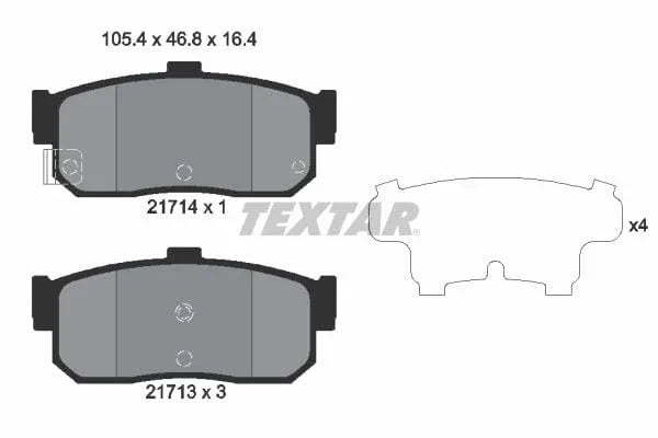 Textar Brake Pads Set Brake Pads Full Set Of 4 Rear 2171401 - image 4