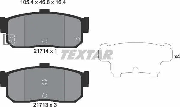 Textar Brake Pads Set Brake Pads Full Set Of 4 Rear 2171401 - image 5