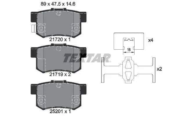 Textar Brake Pads Set Brake Pads Full Set Of 4 Rear 2172001 - image 4