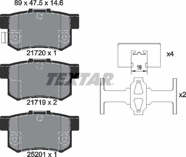Textar Brake Pads Set Brake Pads Full Set Of 4 Rear 2172001 - image 5