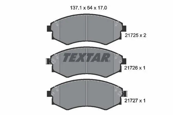Textar Brake Pads Full Set Of 4 Front 2172501 - image 4