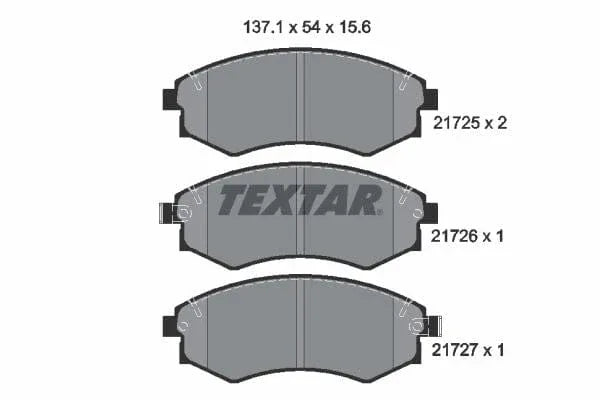 Textar Brake Pads Full Set Of 4 Front 2172502 - image 4