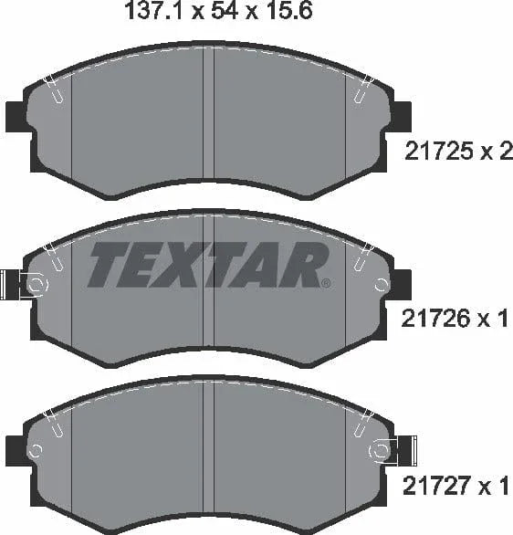 Textar Brake Pads Full Set Of 4 Front 2172502 - image 5