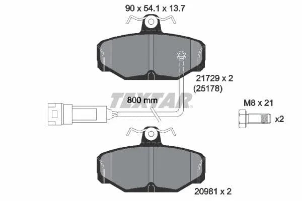 Textar Brake Pads Full Set Of 4 Rear With Brake Caliper Screws 2172901 - image 4