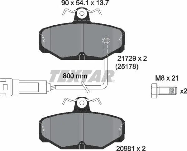 Textar Brake Pads Full Set Of 4 Rear With Brake Caliper Screws 2172901 - image 5