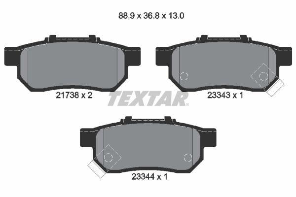 Textar Brake Pads Set Brake Pads Full Set Of 4 Rear 2173801 - image 4