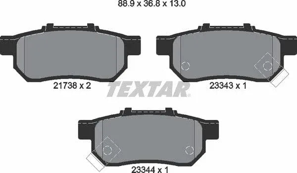 Textar Brake Pads Set Brake Pads Full Set Of 4 Rear 2173801 - image 5