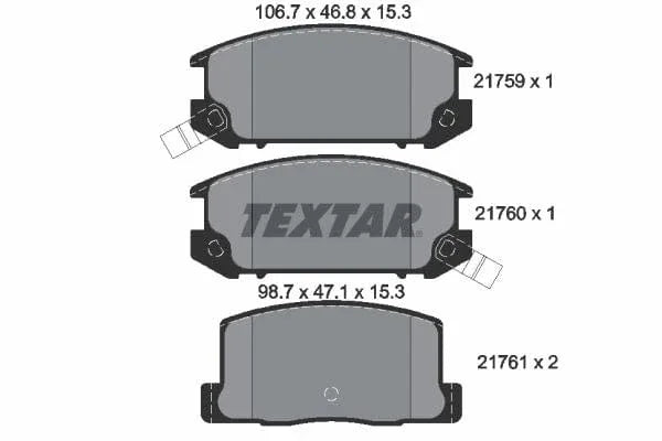 Textar Brake Pads Set Brake Pads Full Set Of 4 Rear 2175901 - image 4