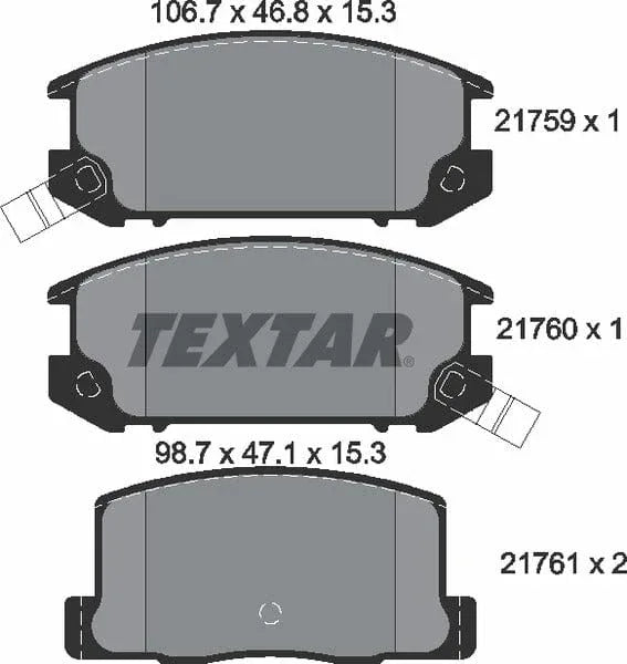 Textar Brake Pads Set Brake Pads Full Set Of 4 Rear 2175901 - image 5
