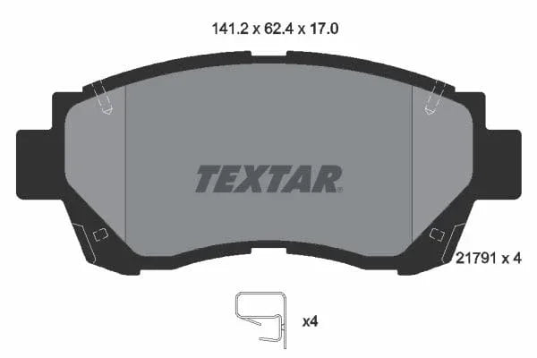 Textar Brake Pads Full Set Of 4 Front 2179101 - image 4