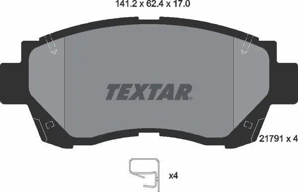 Textar Brake Pads Full Set Of 4 Front 2179101 - image 5