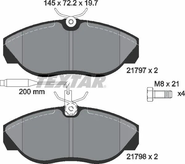 Textar Brake Pads Full Set Of 4 Front With Brake Caliper Screws 2179701 - image 5