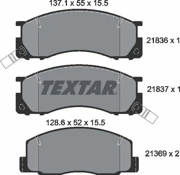 Textar Brake Pads Full Set Of 4 Front 2183601 - image 5