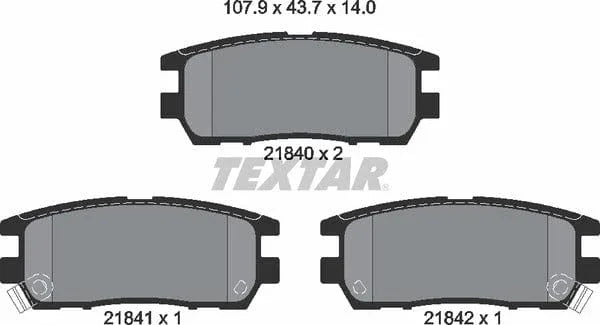 Textar Brake Pads Set Brake Pads Full Set Of 4 Rear 2184002 - image 5