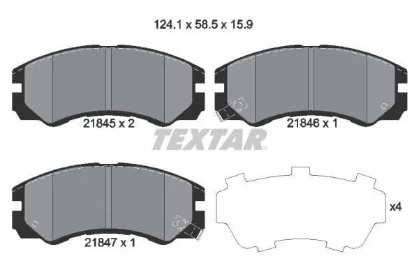 Textar Brake Pads Full Set Of 4 Front 2184501 - image 4