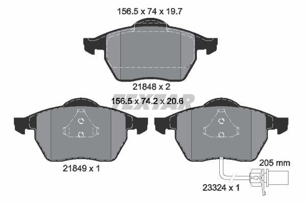 Textar Brake Pads Full Set Of 4 Front 2184903 - image 4