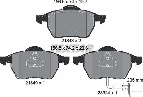 Textar Brake Pads Full Set Of 4 Front 2184903 - image 5
