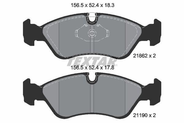 Textar Brake Pads Full Set Of 4 Front 2186201 - image 4