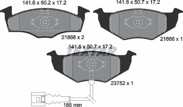 Textar Brake Pads Full Set Of 4 Front 2186801 - image 5