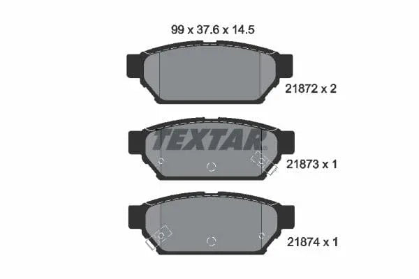 Textar Brake Pads Set Brake Pads Full Set Of 4 Rear 2187202 - image 4