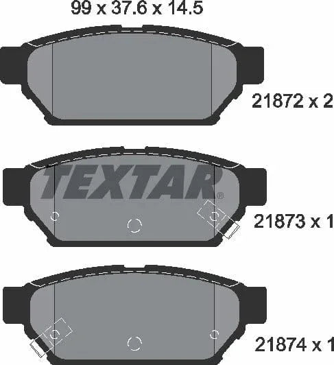 Textar Brake Pads Set Brake Pads Full Set Of 4 Rear 2187202 - image 5
