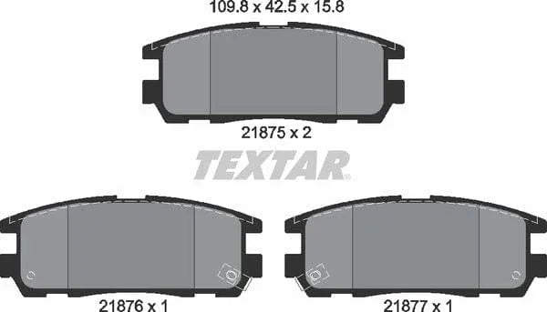 Textar Brake Pads Set Brake Pads Full Set Of 4 Rear 2187501 - image 5