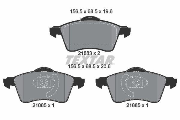 Textar Brake Pads Full Set Of 4 Front 2188302 - image 4