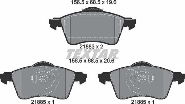 Textar Brake Pads Full Set Of 4 Front 2188302 - image 5