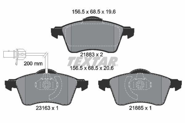 Textar Brake Pads Full Set Of 4 Front 2188501 - image 4