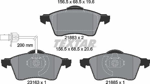Textar Brake Pads Full Set Of 4 Front 2188501 - image 5