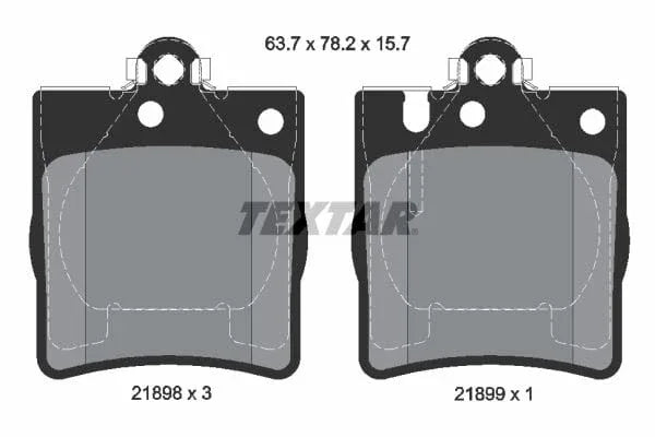 Textar Brake Pads Set Brake Pads Full Set Of 4 Rear 2189803 - image 4