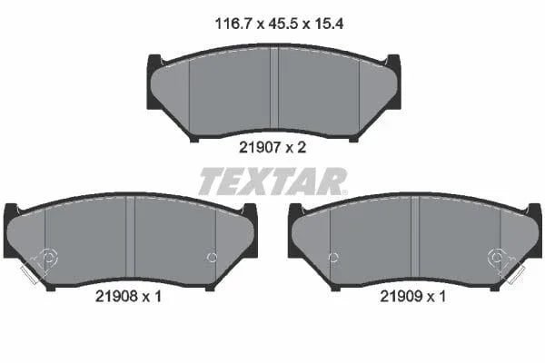 Textar Brake Pads Full Set Of 4 Front 2190701 - image 4