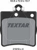 Textar Brake Pads Set Brake Pads Full Set Of 4 Rear 2191903 thumbnail