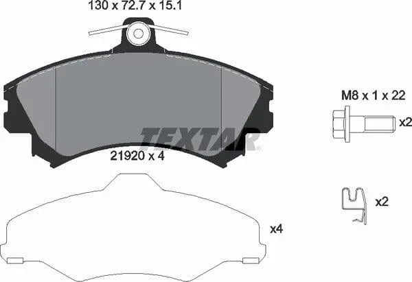 Textar Brake Pads Full Set Of 4 Front With Brake Caliper Screws With Accessories 2192001 - image 5