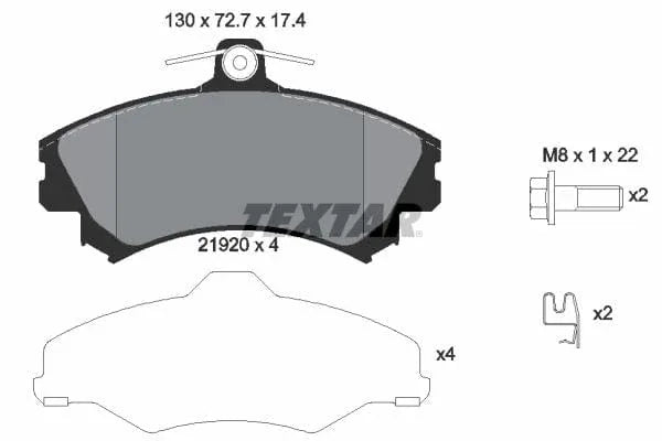 Textar Brake Pads Full Set Of 4 Front With Brake Caliper Screws With Accessories 2192003 - image 4