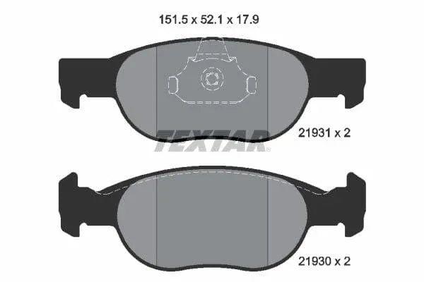 Textar Brake Pads Full Set Of 4 Front 2193101 - image 4