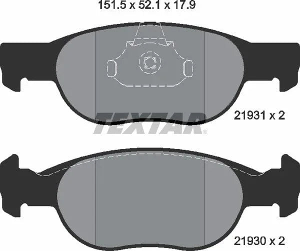 Textar Brake Pads Full Set Of 4 Front 2193101 - image 5