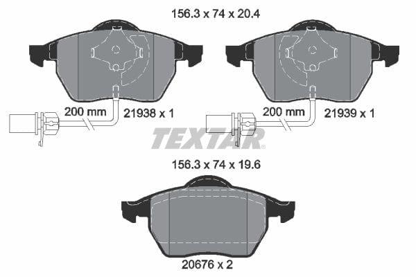 Textar Brake Pads Full Set Of 4 Front 2193801 - image 4