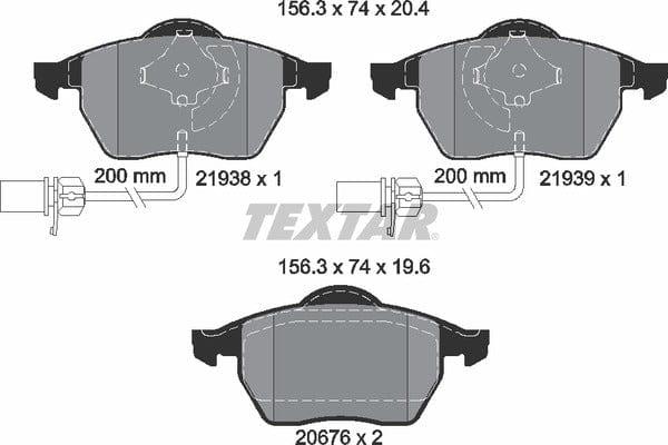 Textar Brake Pads Full Set Of 4 Front 2193801 - image 5