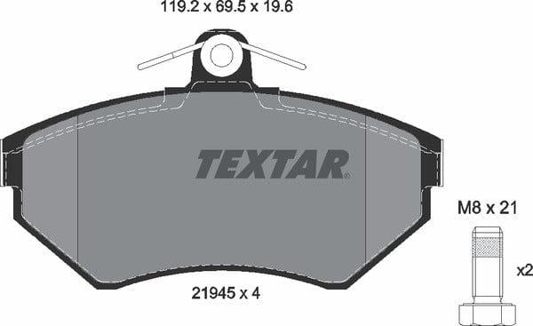 Textar Brake Pads Full Set Of 4 Front With Brake Caliper Screws 2194503 - image 5