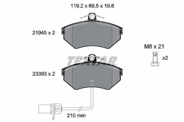 Textar Brake Pads Full Set Of 4 Front With Brake Caliper Screws 2194504 - image 4